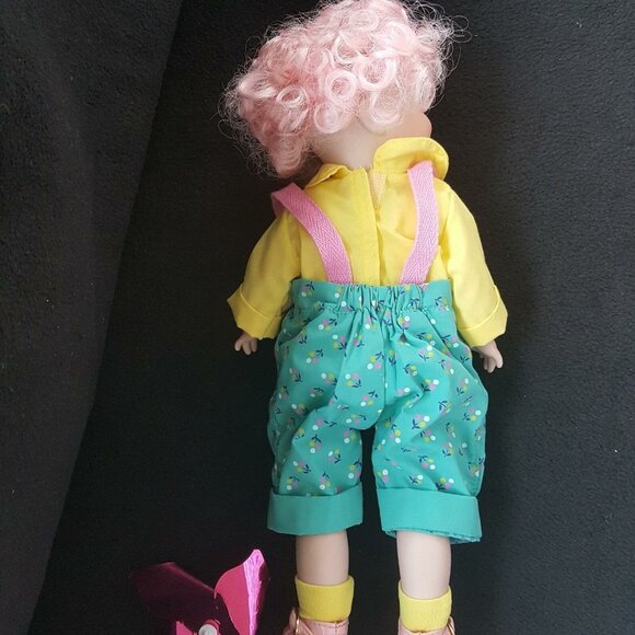 Vintage Circus Clown SFBJ Melissa LR Model 236 Porcelain Doll Pink Shoes Hair - Picture 3 of 7